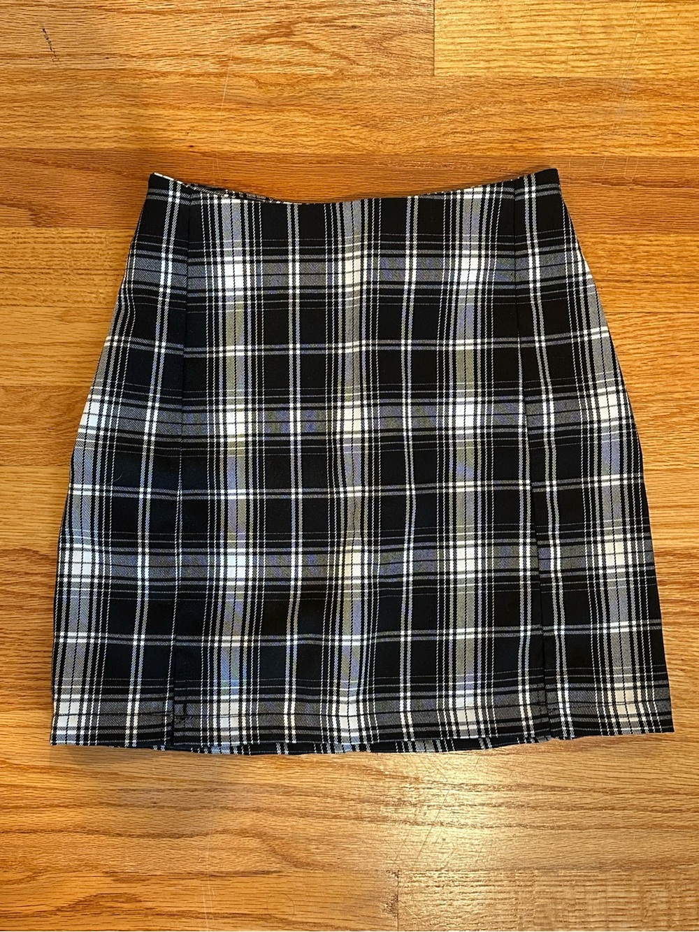 Brandy Melville Black and White Plaid Mini Skirt